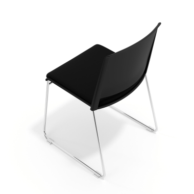 chaise de conference noir noir sans bras tapissee tissu sans accoudoirs 7