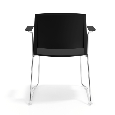 chaise de conference noir avec des bras tissu accoudoirs fixes 4