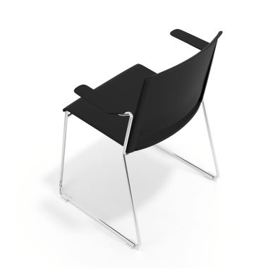 chaise de conference noir avec des bras tissu accoudoirs fixes 7
