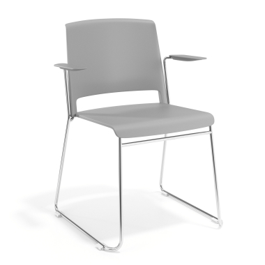 chaise de conference gris avec des bras tissu accoudoirs fixes 1
