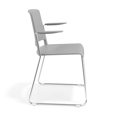 chaise de conference gris avec des bras tissu accoudoirs fixes 3