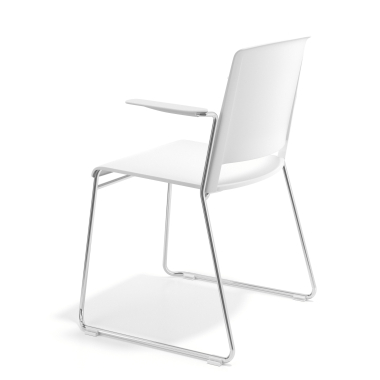 chaise de conference blanc avec des bras tissu accoudoirs fixes 5