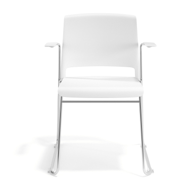chaise de conference blanc avec des bras tissu accoudoirs fixes 6