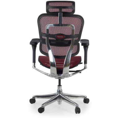 chaise ergonomique rouge structure noire rouge maille accoudoirs reglables 5d appui tete 7