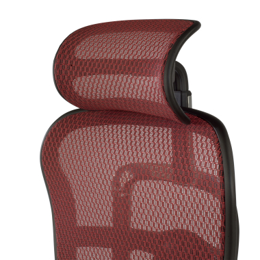 chaise ergonomique rouge structure noire rouge maille accoudoirs reglables 5d appui tete 8