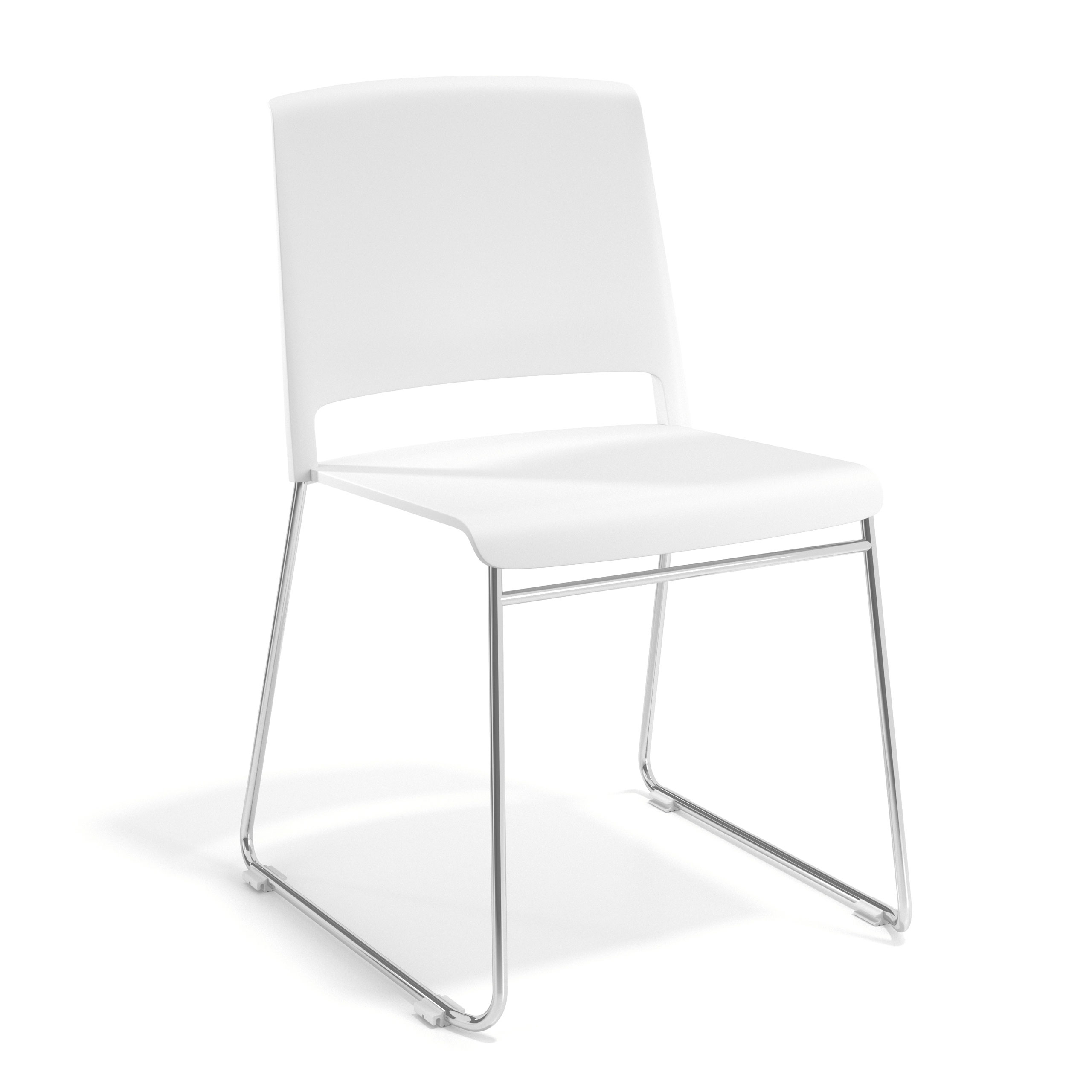 Chaise de Conférence Hest, structure avec patins, empilable, chromée