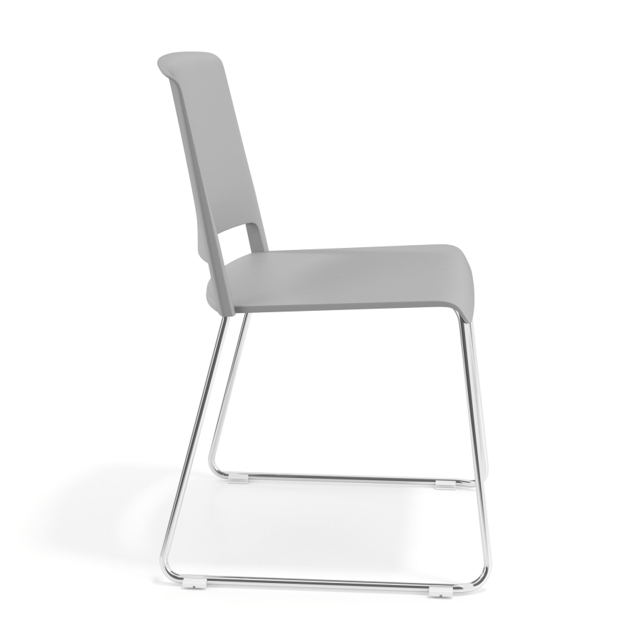 Chaise de Conférence Hest, structure avec patins, empilable, chromée