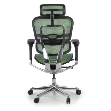 chaise ergonomique vert structure noire rouge maille accoudoirs reglables 5d appui tete 7