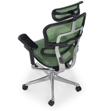 chaise ergonomique vert structure noire rouge maille accoudoirs reglables 5d appui tete 8