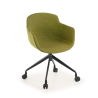 Chaise de Réunion Laure, Pivotante à roulettes, en tissu