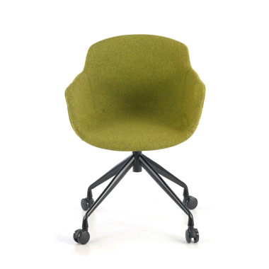chaise de conference noir vert giratoire avec roulettes tissu accoudoirs rembourres 3