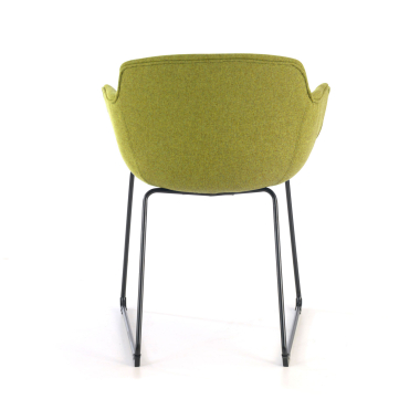 chaise de conference vert structure pietement luge maille accoudoirs fixes 4