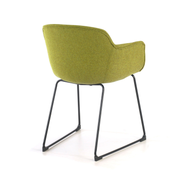 chaise de conference vert structure pietement luge maille accoudoirs fixes 6