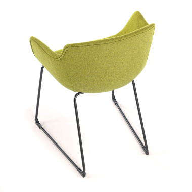 chaise de conference vert structure pietement luge maille accoudoirs fixes 7