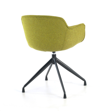chaise de conference noir vert base pyramide tissu accoudoirs rembourres 6
