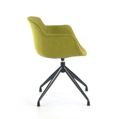chaise de conference noir vert base pyramide tissu accoudoirs rembourres 7
