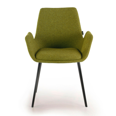 chaise de conference noir vert 4 pattes tissu accoudoirs rembourres 3