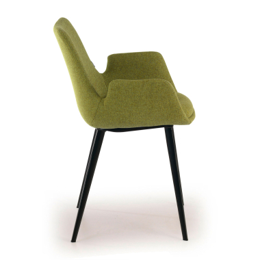chaise de conference noir vert 4 pattes tissu accoudoirs rembourres 6