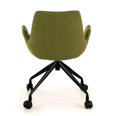 chaise de conference noir vert giratoire avec roulettes tissu accoudoirs rembourres 6