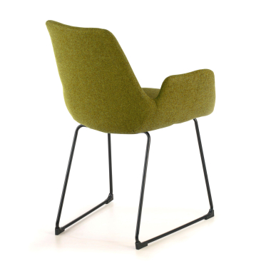 chaise de conference vert structure pietement luge tissu accoudoirs fixes 6