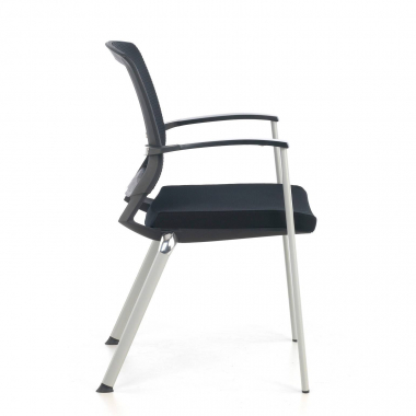 chaise visiteur noir adam maille accoudoirs fixes 6