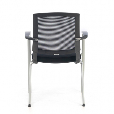 chaise visiteur noir adam maille accoudoirs fixes 8