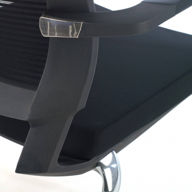 chaise visiteur noir adam maille accoudoirs fixes 5