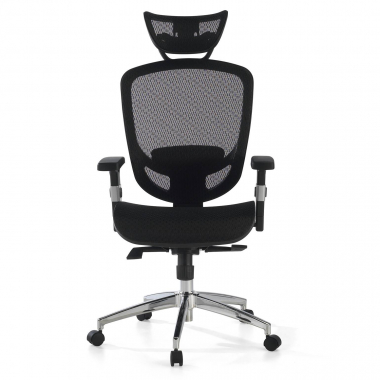 chaise de bureau noir flex maille accoudoirs mobiles soutien lombaire appui tete 3