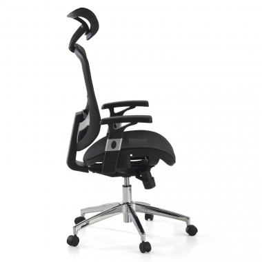 chaise de bureau noir flex maille accoudoirs mobiles soutien lombaire appui tete 5