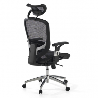 chaise de bureau noir flex maille accoudoirs mobiles soutien lombaire appui tete 7