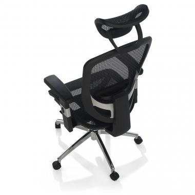 chaise de bureau noir flex maille accoudoirs mobiles soutien lombaire appui tete 4