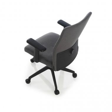 chaise pivotante gris kobe tissu accoudoirs fixes soutien lombaire 4