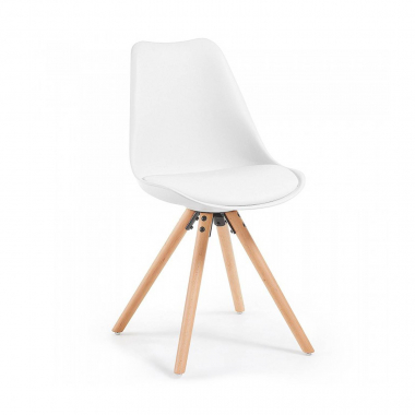 chaise scandinave blanc chaise pieds en bois plastique sans accoudoirs 1