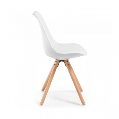 chaise scandinave blanc chaise pieds en bois plastique sans accoudoirs 3