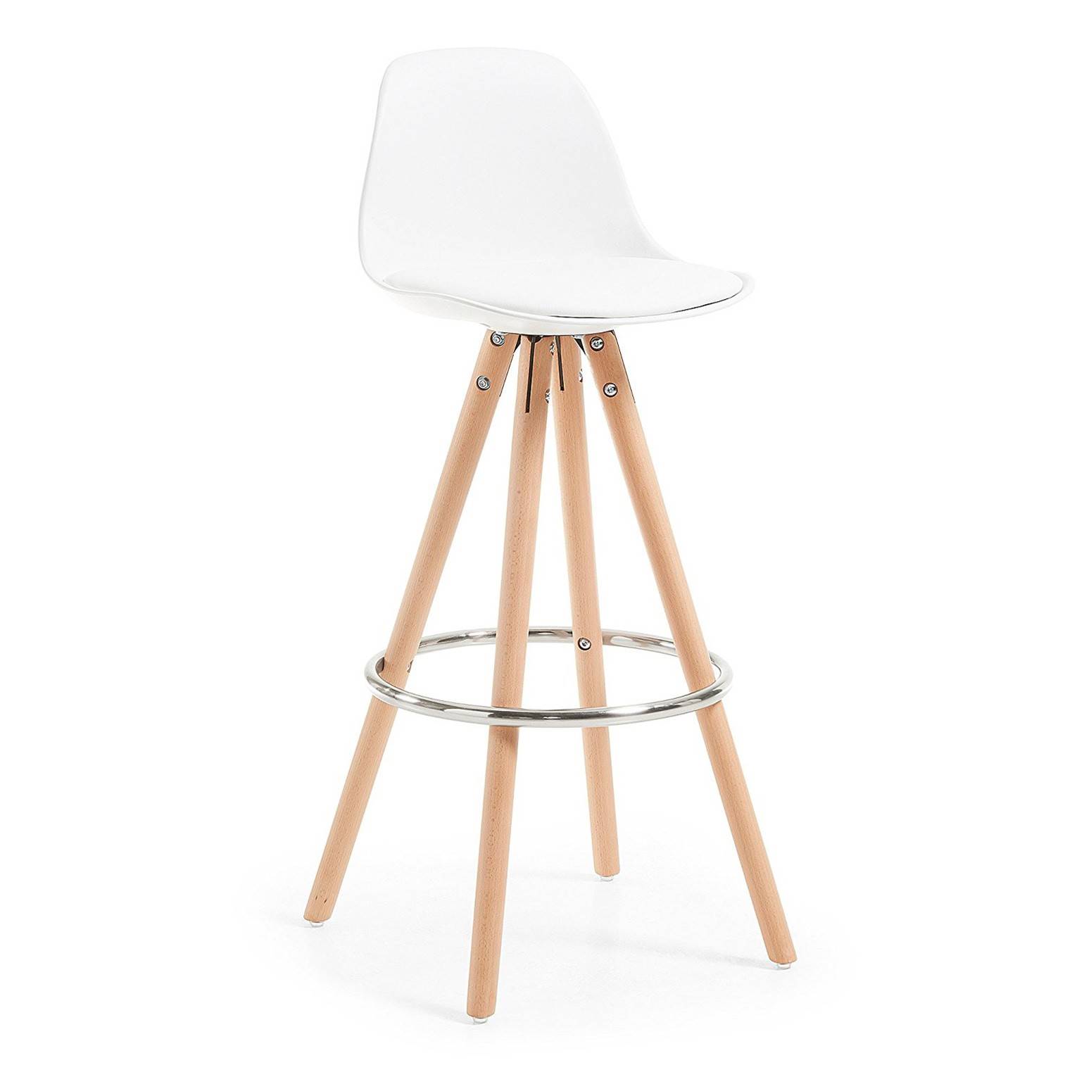 Tabouret haut Norway avec pieds en bois, design scandinave