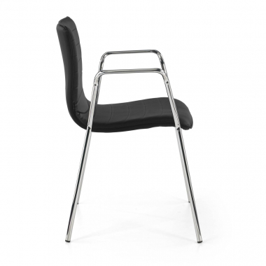 chaise visiteur noir avec des bras simil cuir accoudoirs fixes 5