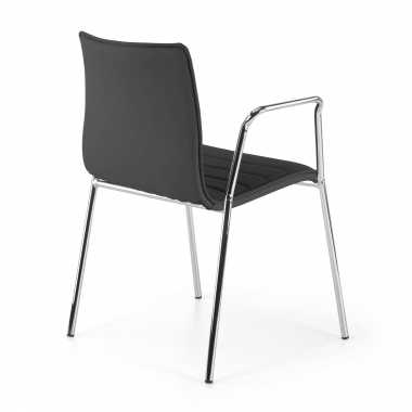 chaise visiteur noir avec des bras simil cuir accoudoirs fixes 6