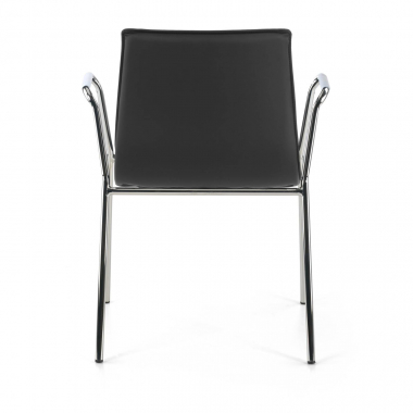 chaise visiteur noir avec des bras simil cuir accoudoirs fixes 7