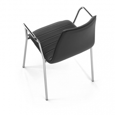 chaise visiteur noir avec des bras simil cuir accoudoirs fixes 4