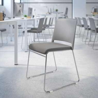 chaise de conference gris gris sans bras tapissee tissu sans accoudoirs 2