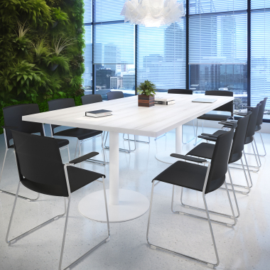 chaise de conference noir avec des bras tissu accoudoirs fixes 2