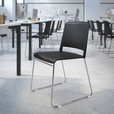 chaise de conference noir sans bras tissu sans accoudoirs 2