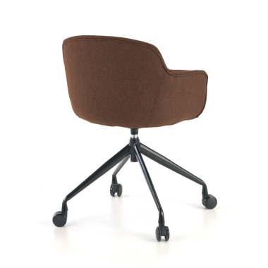chaise de conference noir marron giratoire avec roulettes tissu accoudoirs rembourres 7
