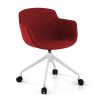Chaise de Réunion Laure, Pivotante à roulettes, en tissu