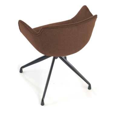 chaise de conference noir marron base pyramide tissu accoudoirs rembourres 5