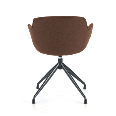 chaise de conference noir marron base pyramide tissu accoudoirs rembourres 6