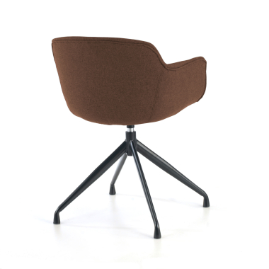 chaise de conference noir marron base pyramide tissu accoudoirs rembourres 7