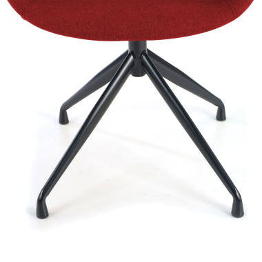 chaise de conference noir rouge base pyramide tissu accoudoirs rembourres 4