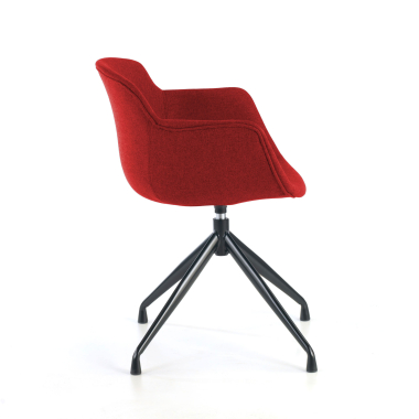 chaise de conference noir rouge base pyramide tissu accoudoirs rembourres 8