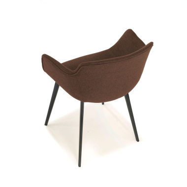 chaise de conference noir marron 4 pattes tissu accoudoirs rembourres 5